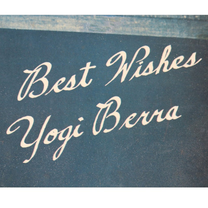 Yogi Berra NY Yankees Signed Inscribed 17x23 Photo with Yoohoo Bottle Cap