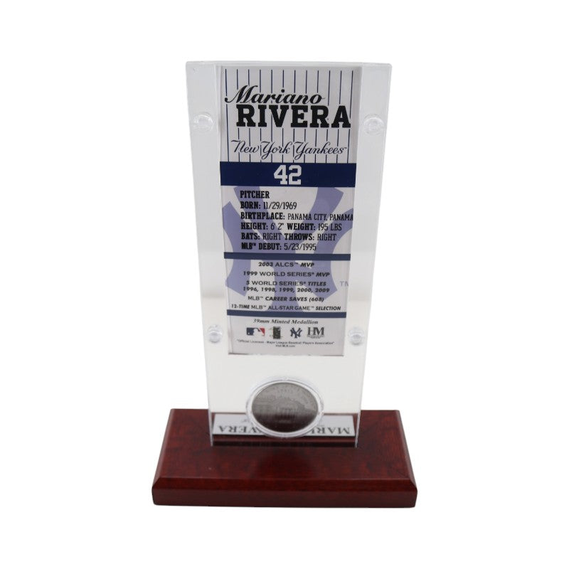 Mariano Rivera New York Yankees Commemorative Silver Medallion and Player Card