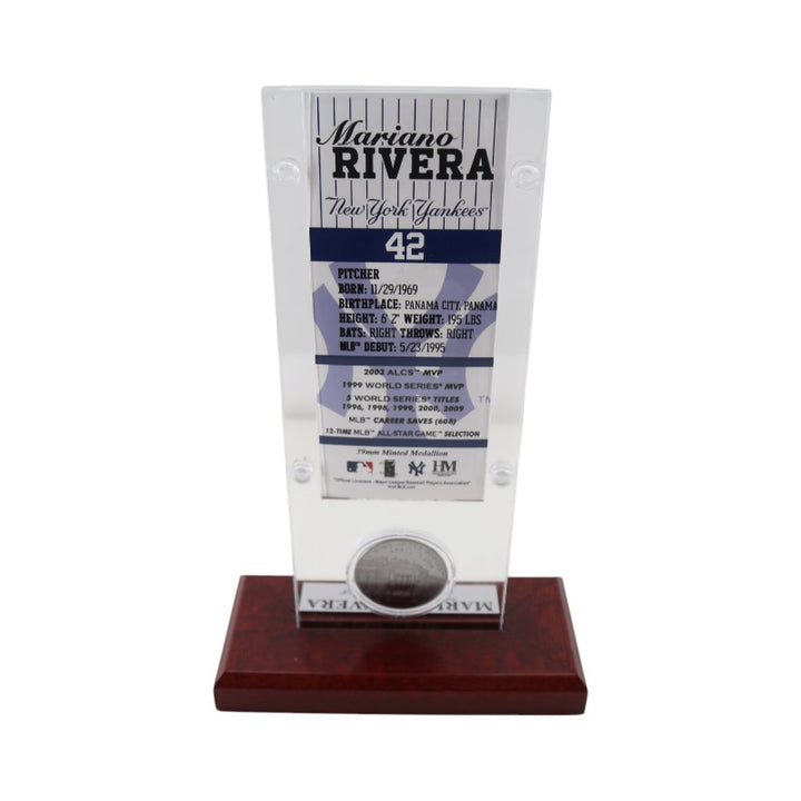 Mariano Rivera New York Yankees Commemorative Silver Medallion and Player Card