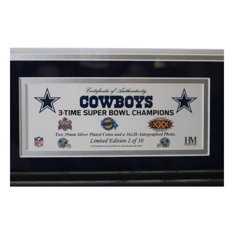 Aikman Irvin Smith Dallas Cowboys Multi Signed Framed 16x20 Photo Mint Beckett Holo LE 2/10