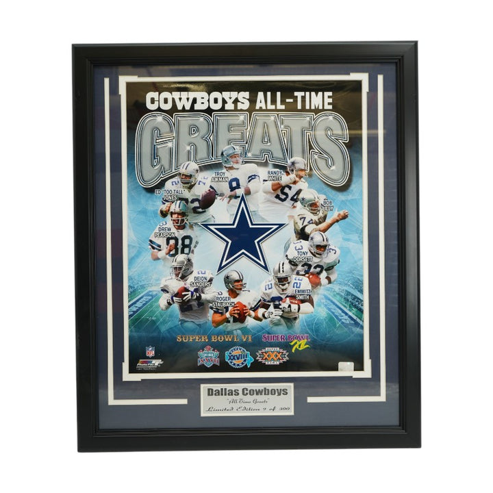 Aikman Sanders Smith Dallas Cowboys All-Time Greats Framed 16x20 Photo LE 9/300