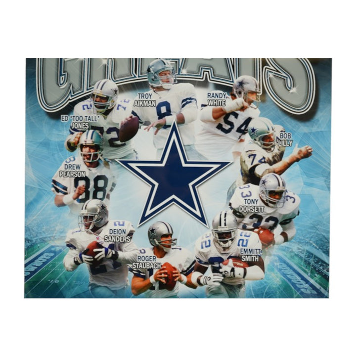 Aikman Sanders Smith Dallas Cowboys All-Time Greats Framed 16x20 Photo LE 9/300