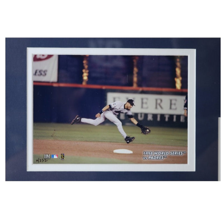 Derek Jeter NY Yankees Framed 8x10 Photo Mint Collage with GU Bat Piece HM COA LE 4/222