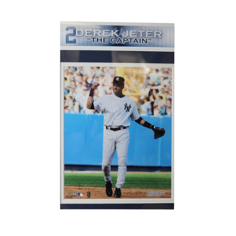 Derek Jeter NY Yankees Framed 8x10 Photo Mint Collage with GU Bat Piece HM COA LE 4/222
