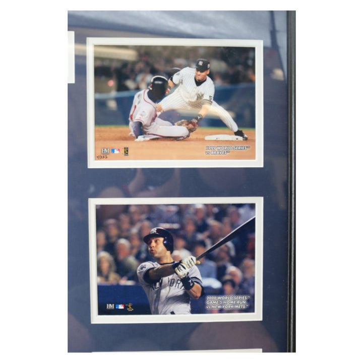 Derek Jeter NY Yankees Framed 8x10 Photo Mint Collage with GU Bat Piece HM COA LE 4/222