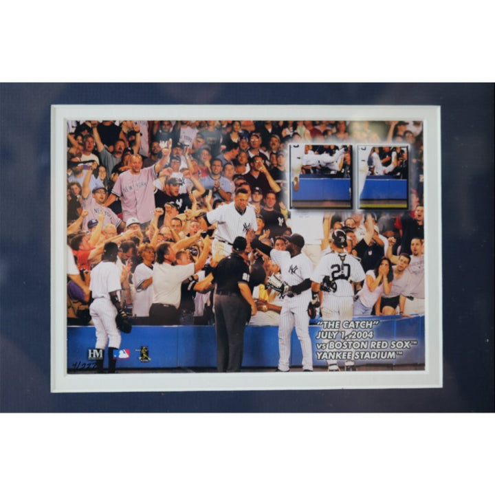 Derek Jeter NY Yankees Framed 8x10 Photo Mint Collage with GU Bat Piece HM COA LE 4/222
