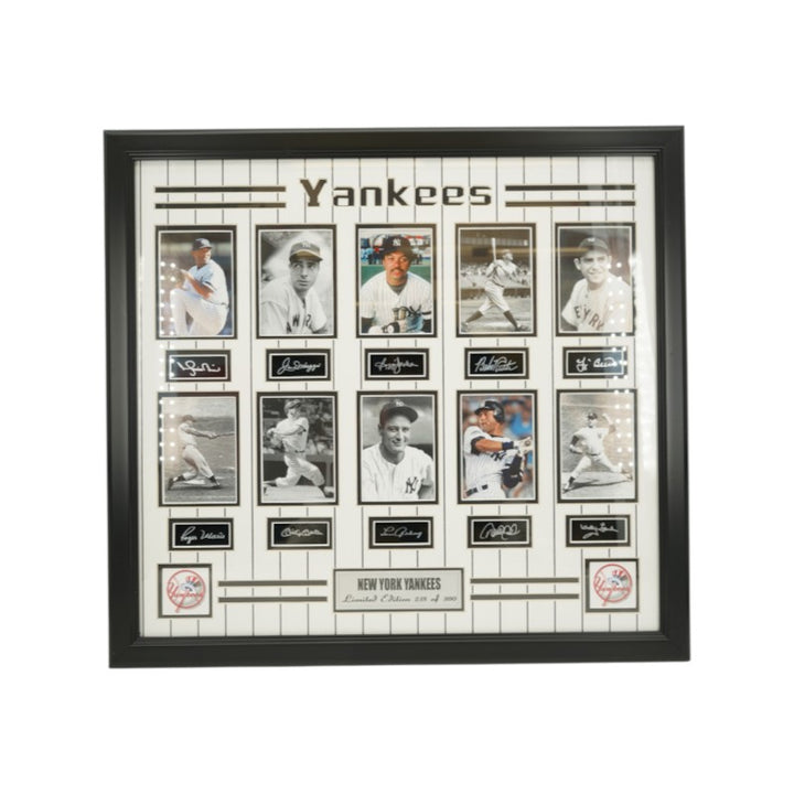 Gehrig Mantle Ruth NY Yankees Facsimile Signed Framed 4x5 Photo Collage  LE 238/300