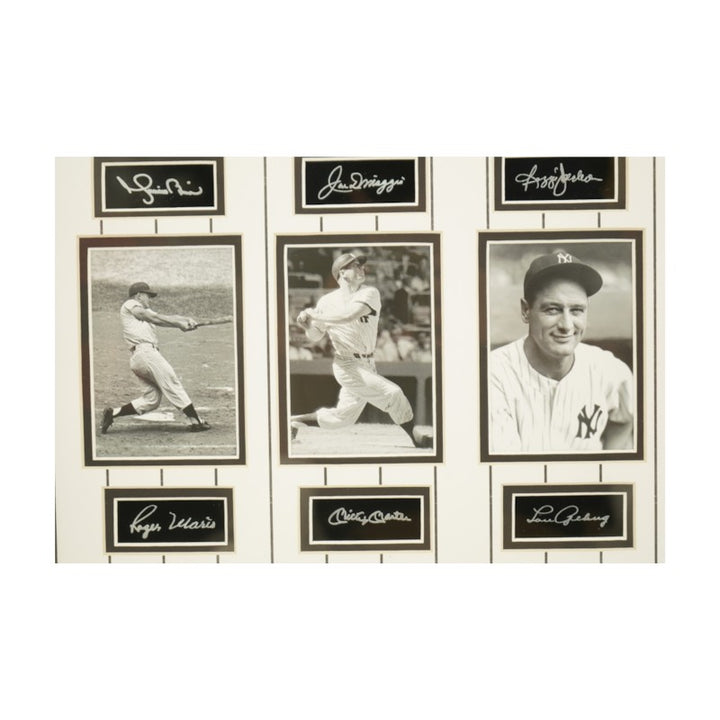 Gehrig Mantle Ruth NY Yankees Facsimile Signed Framed 4x5 Photo Collage  LE 238/300