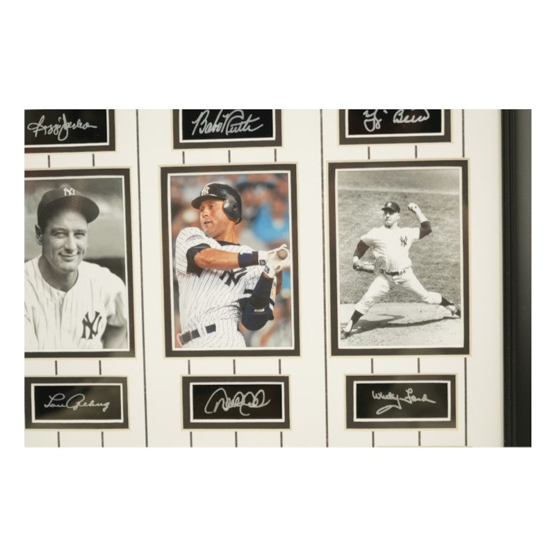 Gehrig Mantle Ruth NY Yankees Facsimile Signed Framed 4x5 Photo Collage  LE 238/300