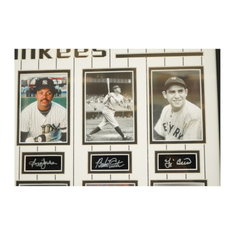 Gehrig Mantle Ruth NY Yankees Facsimile Signed Framed 4x5 Photo Collage  LE 238/300