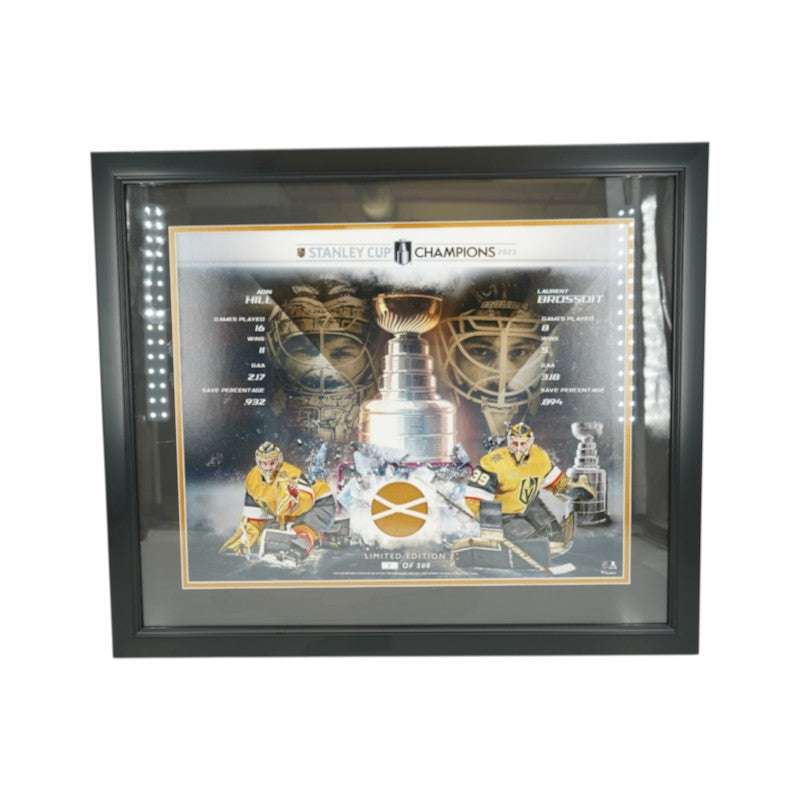 Hill Brossoit VGK Framed 16x20 Photo with GU Net Piece Fanatics COA LE 8/500