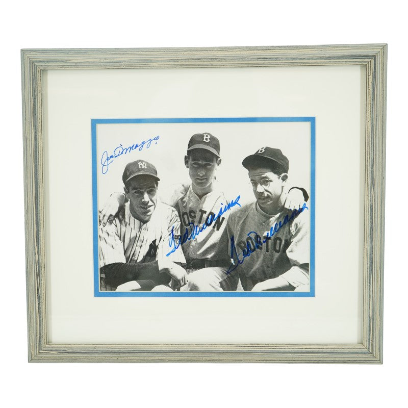 Joe DiMaggio Ted Williams Yankees Red Sox Autographed Framed 8x10 Photo JSA LOA