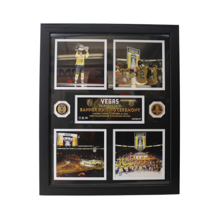 Vegas Golden Knights 2023 Banner Raising Framed 7x7 Photo Mint Collage LE 1/99