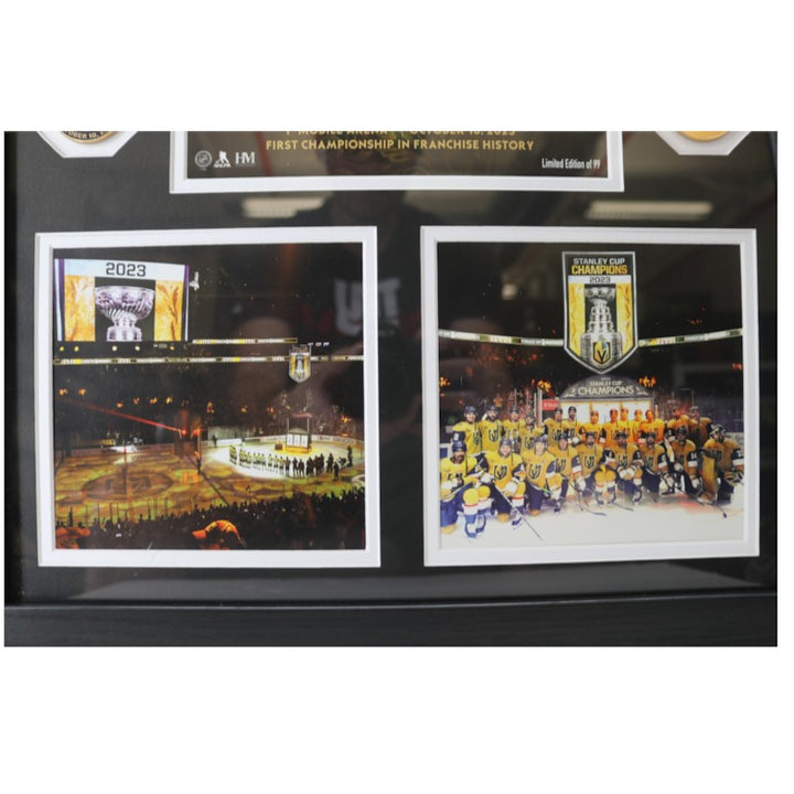Vegas Golden Knights 2023 Banner Raising Framed 7x7 Photo Mint Collage LE 1/99