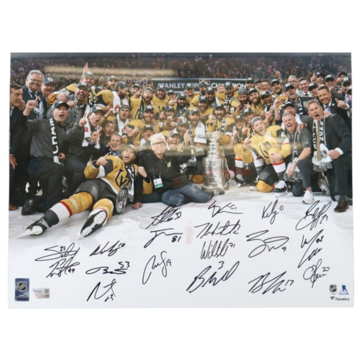Vegas Golden Knights 2023 SC Champions Team Signed Framed 16x20 Photo Collage Fanatics Holo