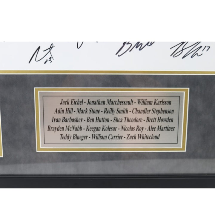 Vegas Golden Knights 2023 SC Champions Team Signed Framed 16x20 Photo Collage Fanatics Holo