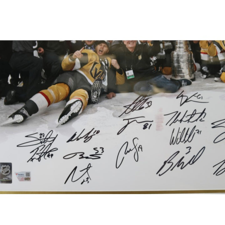 Vegas Golden Knights 2023 SC Champions Team Signed Framed 16x20 Photo Collage Fanatics Holo