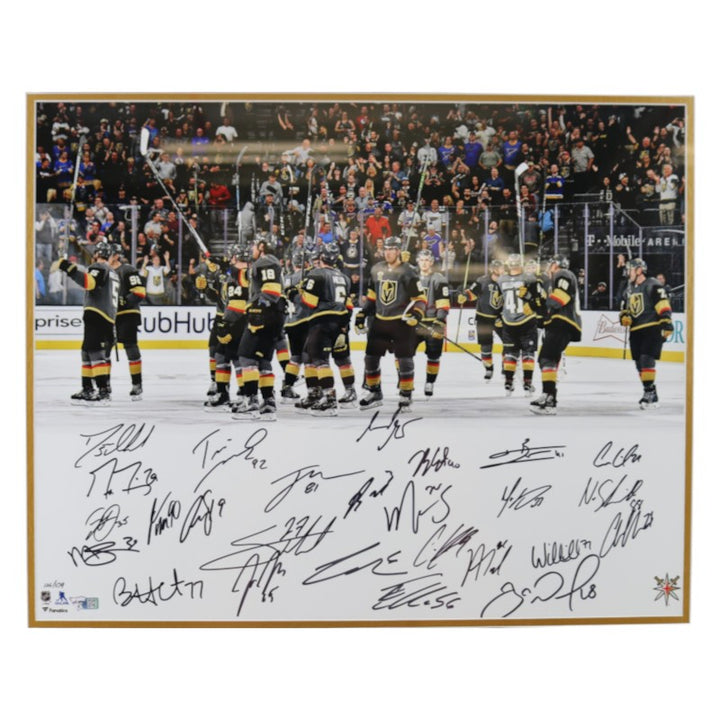 Vegas Golden Knights Team Signed Framed 16x20 Photo Fanatics Holo LE 106/109