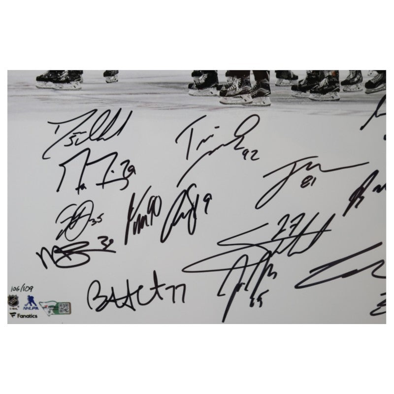 Vegas Golden Knights Team Signed Framed 16x20 Photo Fanatics Holo LE 106/109