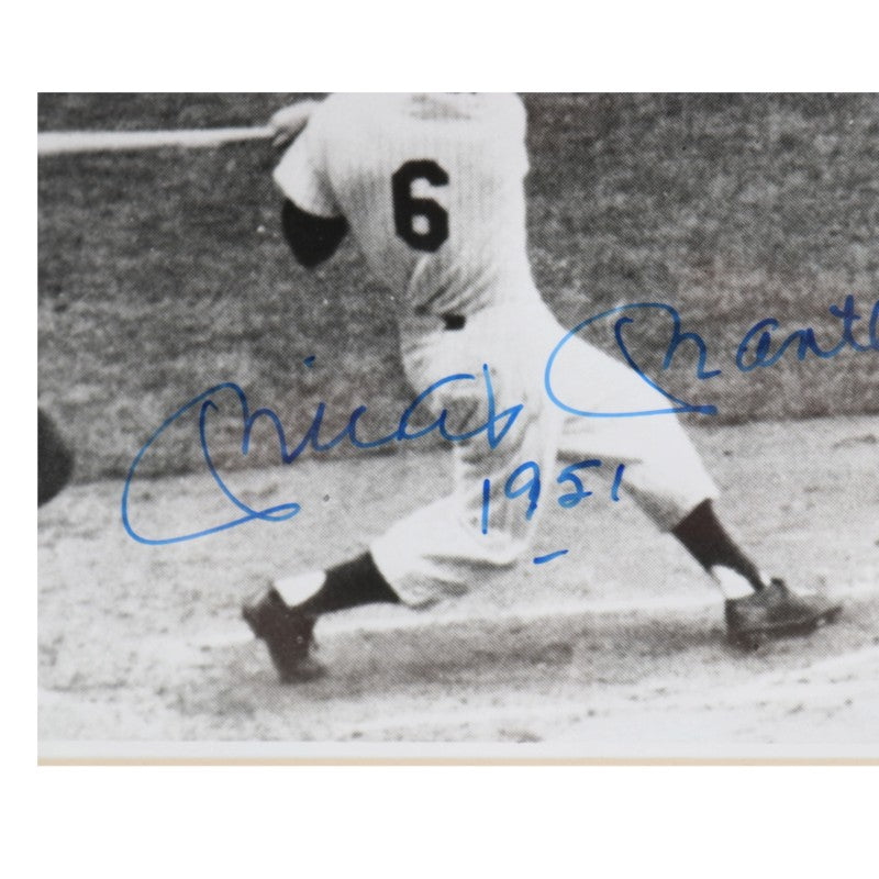 Mickey Mantle New York Yankees Autographed Inscribed Framed 1st Hit 8x14 Collage SGC COA