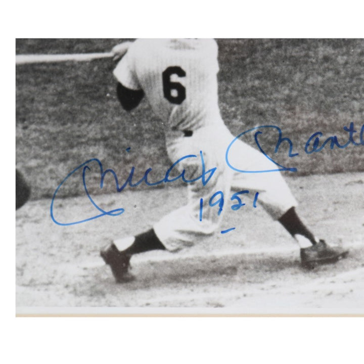 Mickey Mantle New York Yankees Autographed Inscribed Framed 1st Hit 8x14 Collage SGC COA