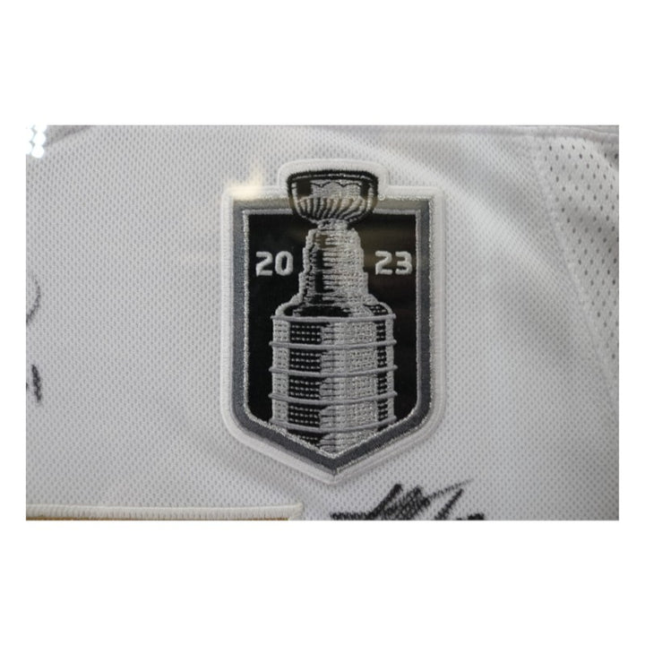 Las Vegas Golden Knights 2023 SC Champs Multi Signed Inscribed Framed White Jersey Fanatics Auth