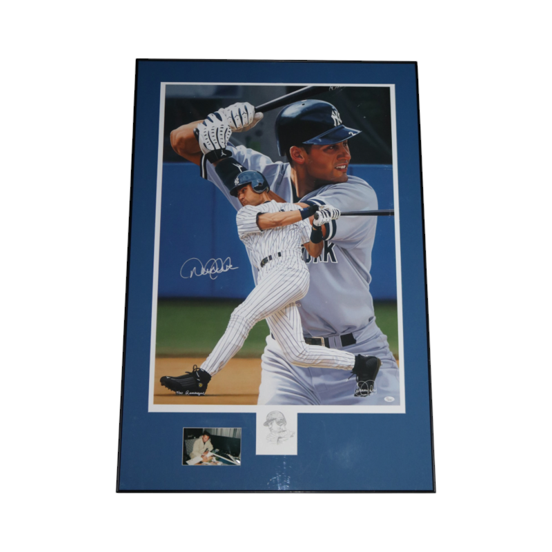 Derek Jeter New York Yankees Autographed Framed Danny Day Lithograph LE 3/30 JSA LOA