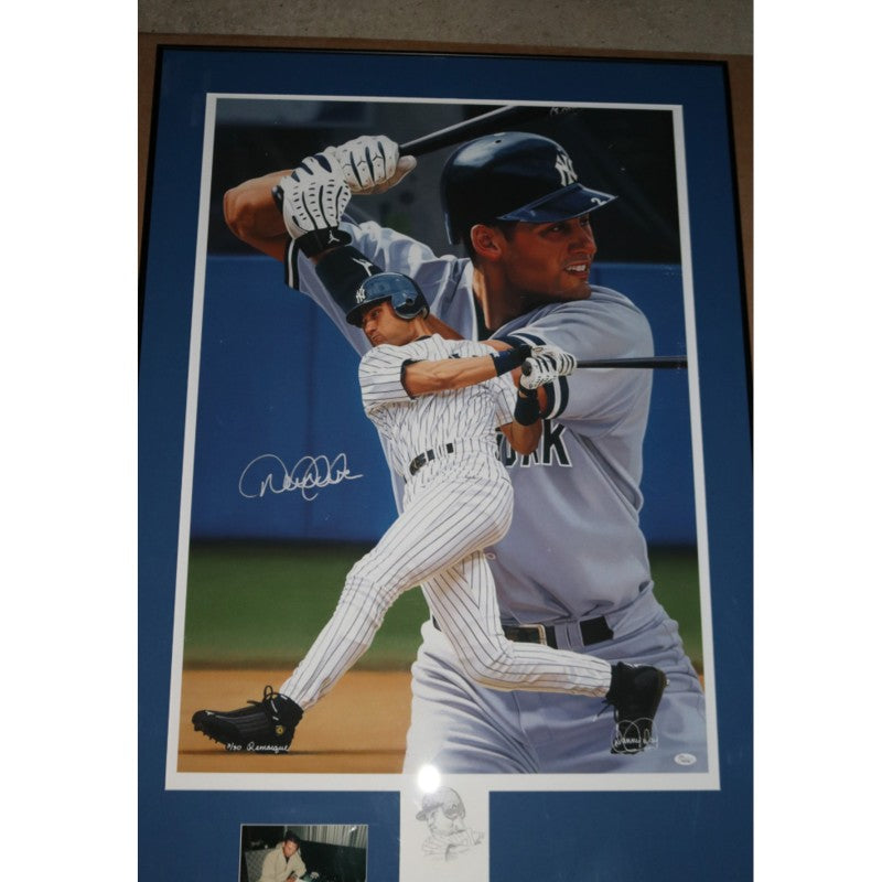 Derek Jeter New York Yankees Autographed Framed Danny Day Lithograph LE 3/30 JSA LOA