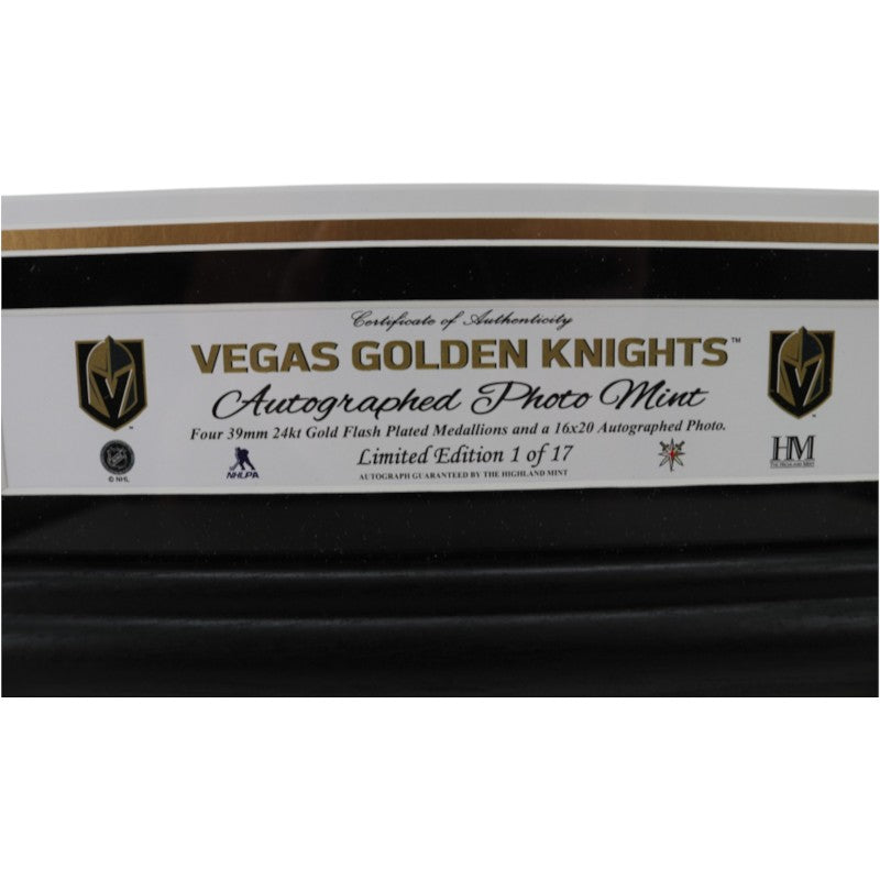 Vegas Golden Knights Team Signed Framed 16x20 Gold Coin Photo Mint Fanatics Holo LE 1/17