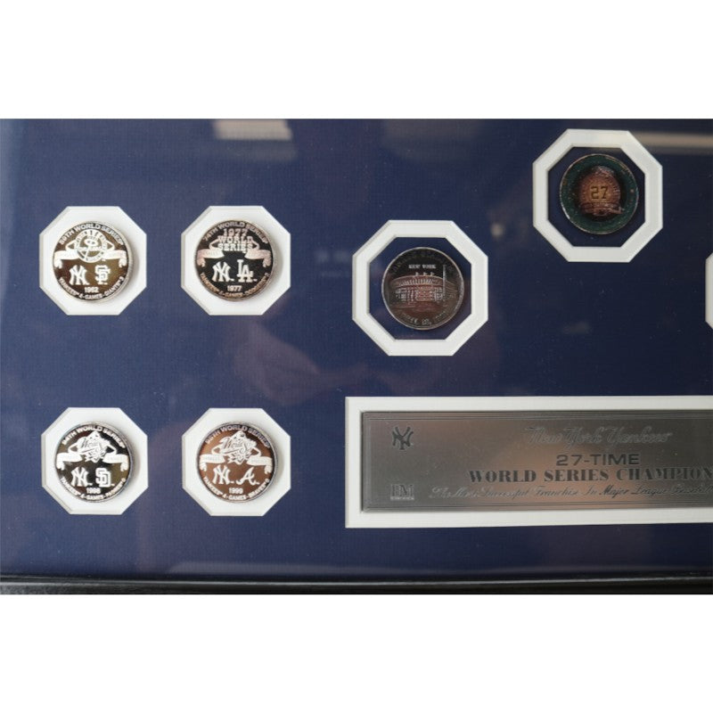 New York Yankees 27 World Series Championships Framed Coin Collage LE 21/270 HM COA