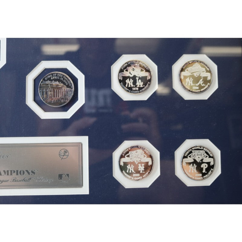 New York Yankees 27 World Series Championships Framed Coin Collage LE 21/270 HM COA