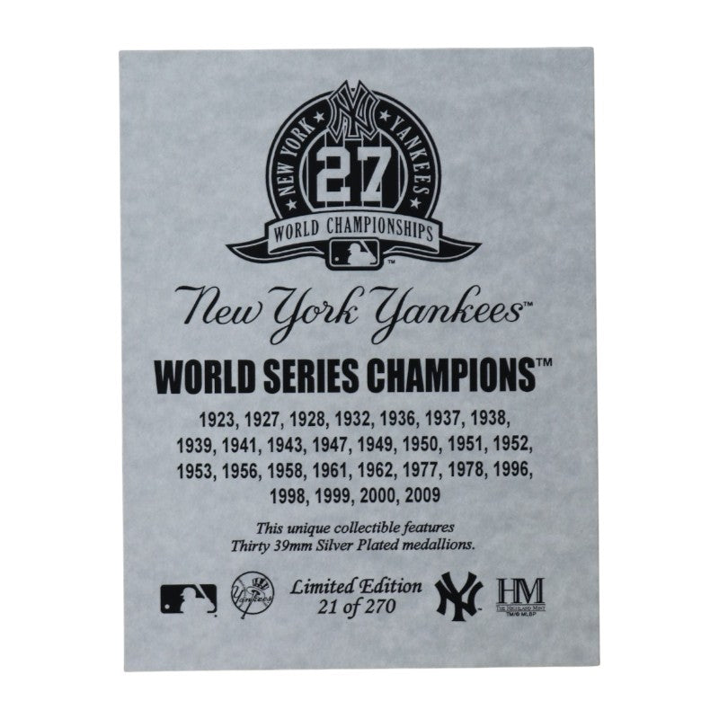 New York Yankees 27 World Series Championships Framed Coin Collage LE 21/270 HM COA