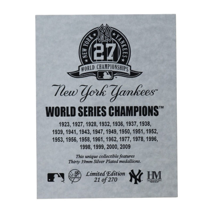 New York Yankees 27 World Series Championships Framed Coin Collage LE 21/270 HM COA
