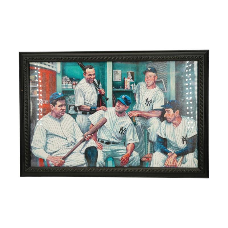 Jeter Mantle Gehrig Ruth DiMaggio New York Yankees Framed Lithograph