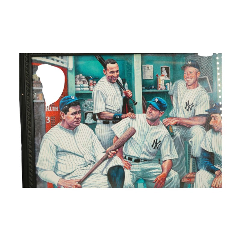 Jeter Mantle Gehrig Ruth DiMaggio New York Yankees Framed 17x25 Lithograph