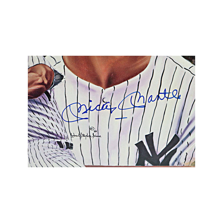 Mickey Mantle New York Yankees Autographed Signed 22x28 Matted Robert Simon Lithograph (JSA Holo)