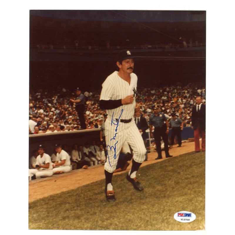 Billy Martin New York Yankees Autographed 8x10 Photo On Field PSA LOA