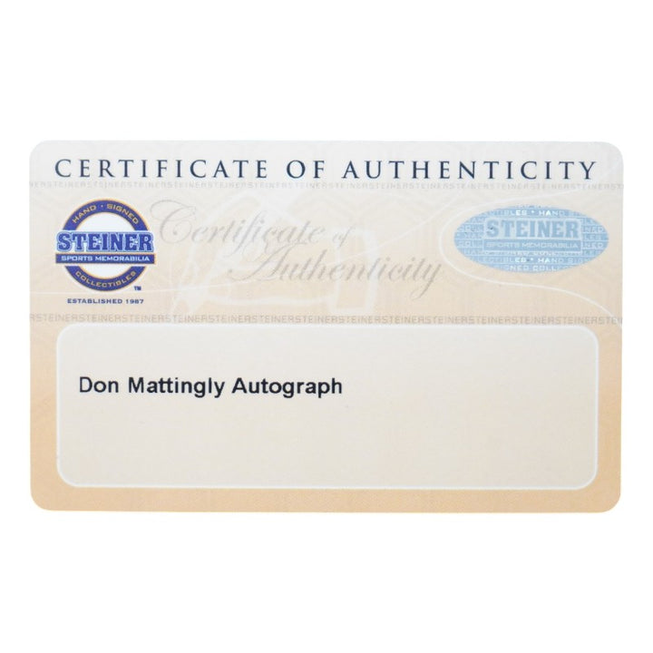 Don Mattingly New York Yankees Autographed Mattingly's Restaurant Menu Steiner COA