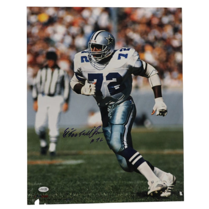 Ed Too Tall Jones Dallas Cowboys Signed 16x20 Photo JSA COA