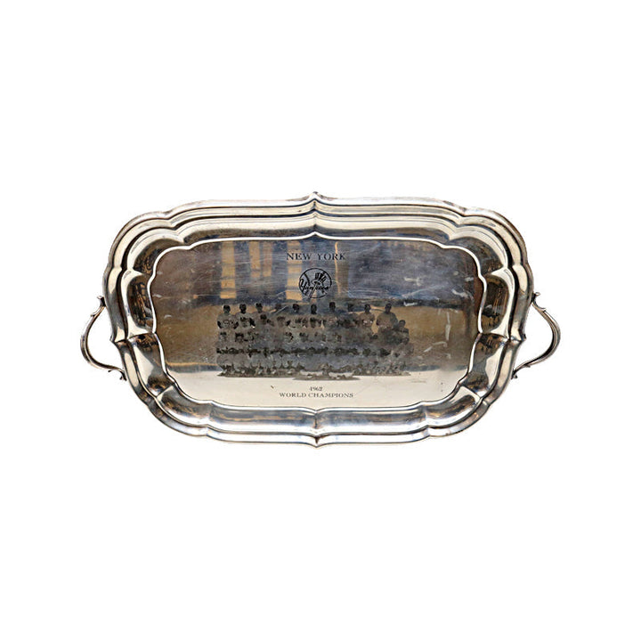 Yogi Berra's 1962 New York Yankees Engraved Silver Platter Presented By Commissioner (Steiner LOA)
