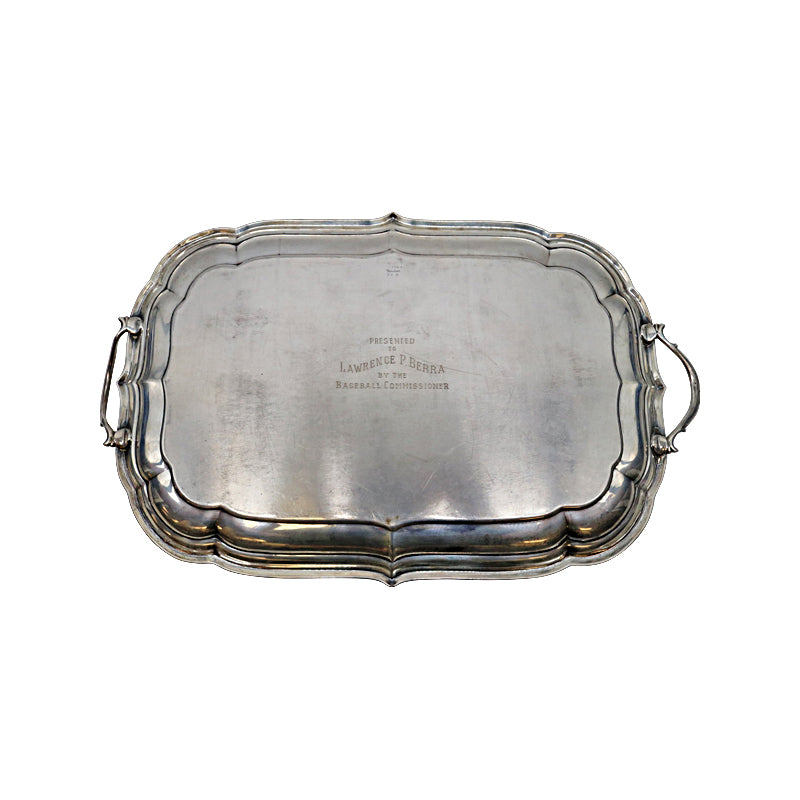 Yogi Berra's 1962 New York Yankees Engraved Silver Platter Presented By Commissioner (Steiner LOA)