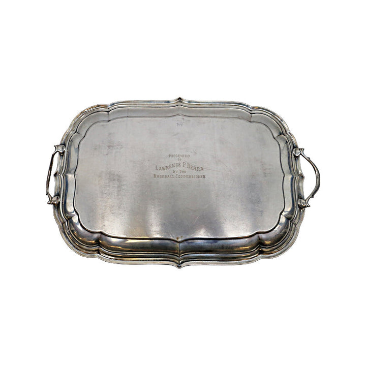 Yogi Berra's 1962 New York Yankees Engraved Silver Platter Presented By Commissioner (Steiner LOA)