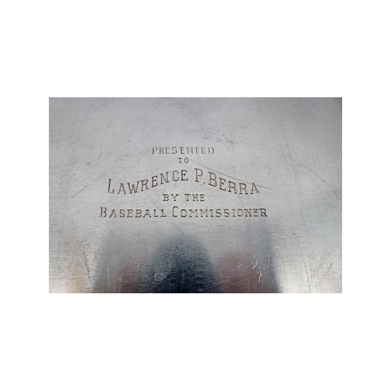 Yogi Berra's 1962 New York Yankees Engraved Silver Platter Presented By Commissioner (Steiner LOA)