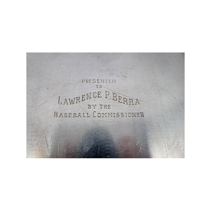 Yogi Berra's 1962 New York Yankees Engraved Silver Platter Presented By Commissioner (Steiner LOA)