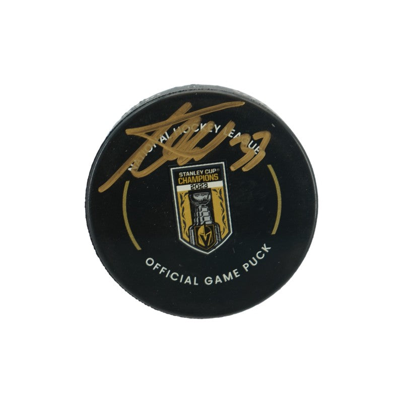 Adin Hill Las Vegas Golden Knights Autographed Banner Night Official Game Puck Fanatics Auth