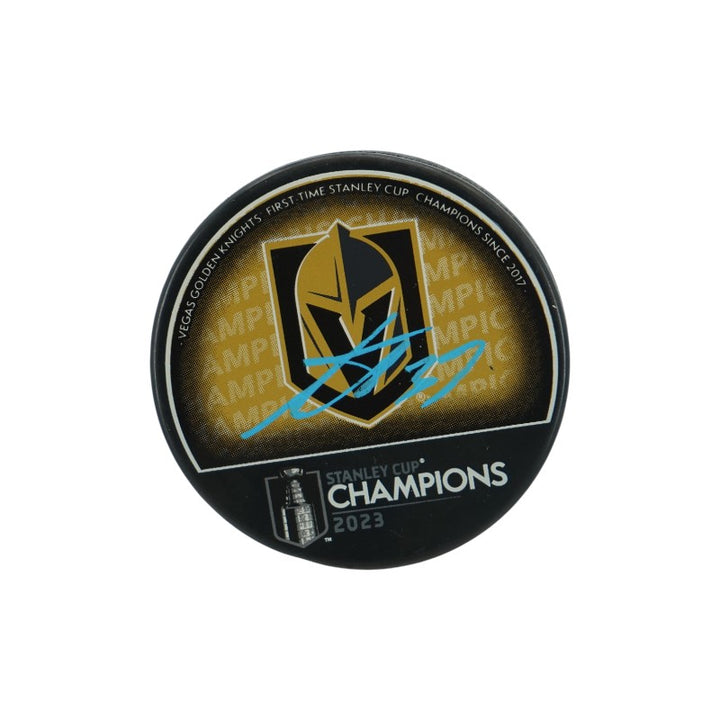 Adin Hill Las Vegas Golden Knights Autographed Stanley Cup Logo Puck Fanatics Auth