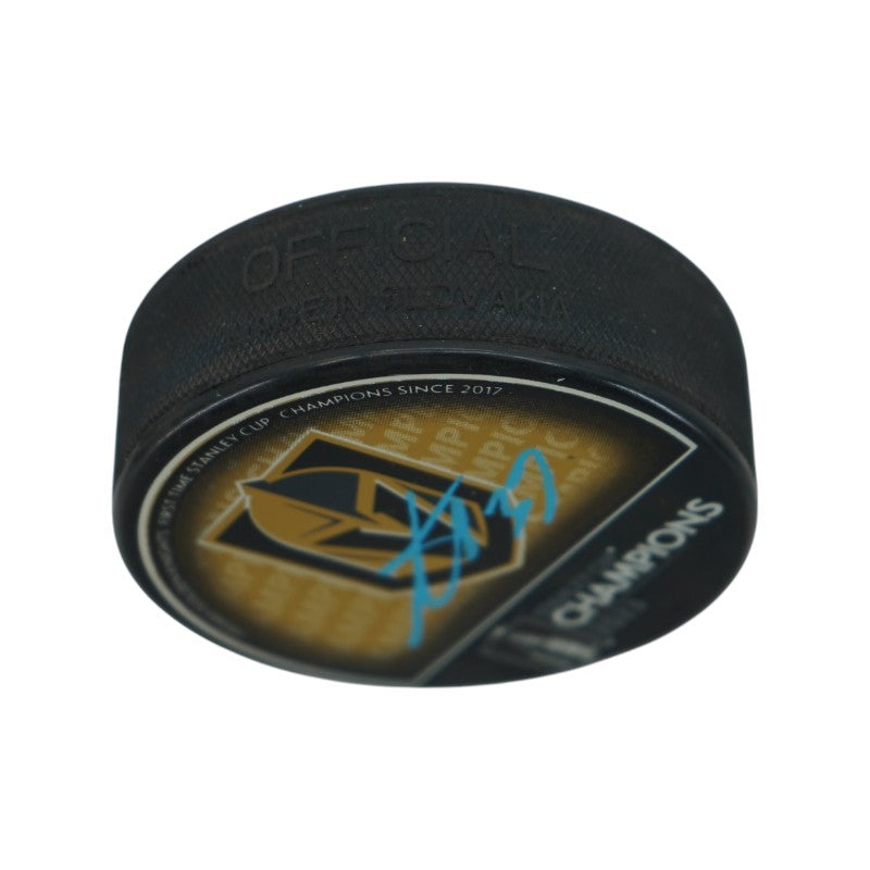 Adin Hill Las Vegas Golden Knights Autographed Stanley Cup Logo Puck Fanatics Auth