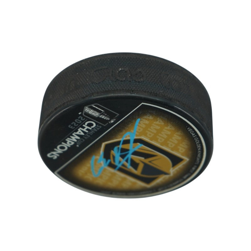 Adin Hill Las Vegas Golden Knights Autographed Stanley Cup Logo Puck Fanatics Auth