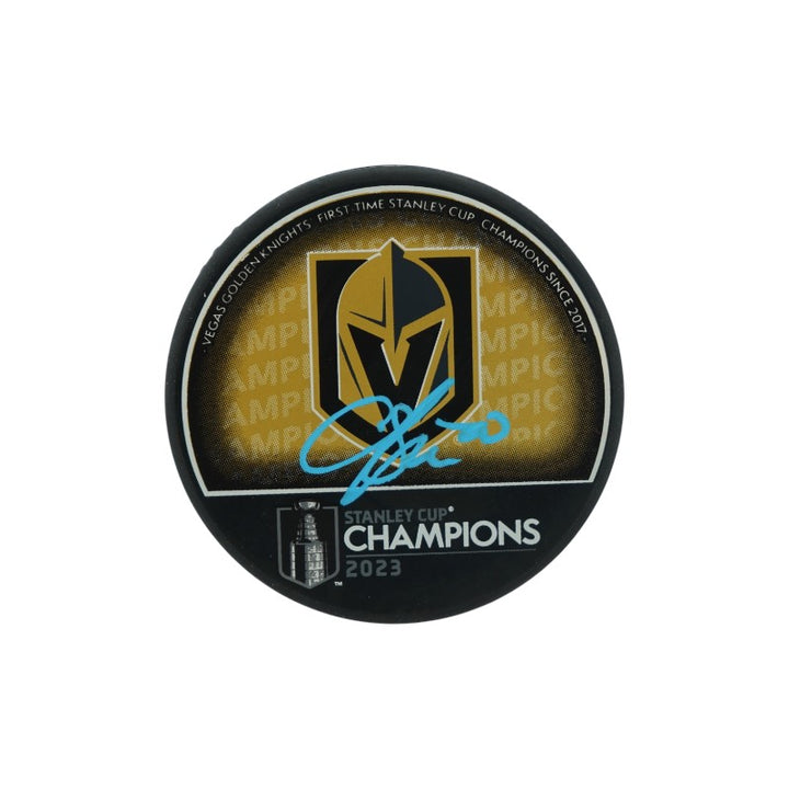 Chandler Stephenson Las Vegas Golden Knights Autographed Stanley Cup Logo Puck Fanatics Auth