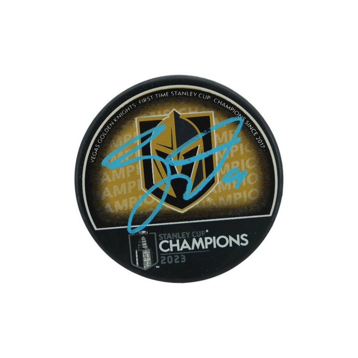 Jack Eichel Las Vegas Golden Knights Autographed Stanley Cup Logo Puck Fanatics Auth